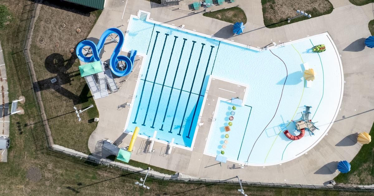 Aerial Picture of the West Burlington Swimming Pool